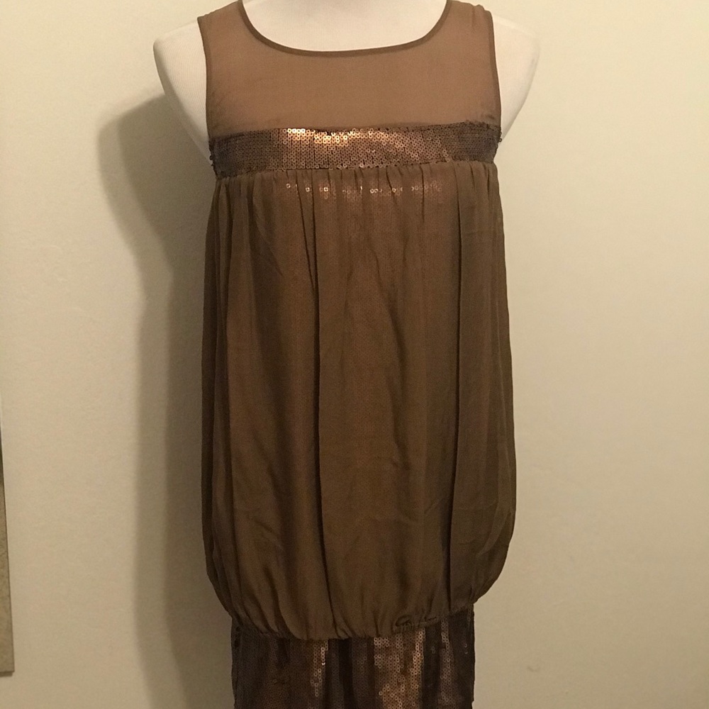 Gold Copper Sequin NYE Dress